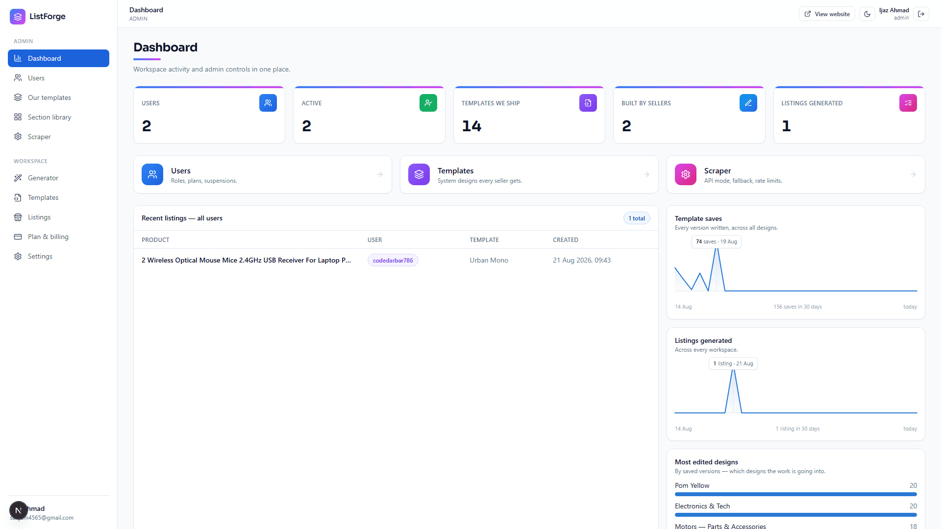 ListForge eBay Template Editor/Generator — screenshot by CodeDarbar