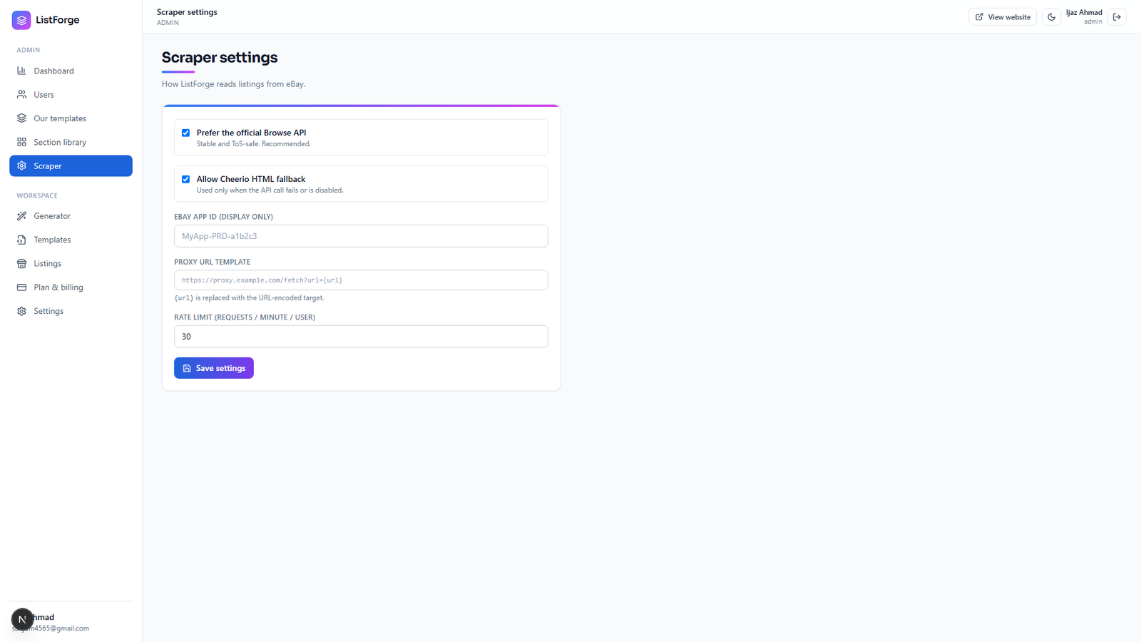 ListForge eBay Template Editor/Generator by Code Darbar — screenshot 4