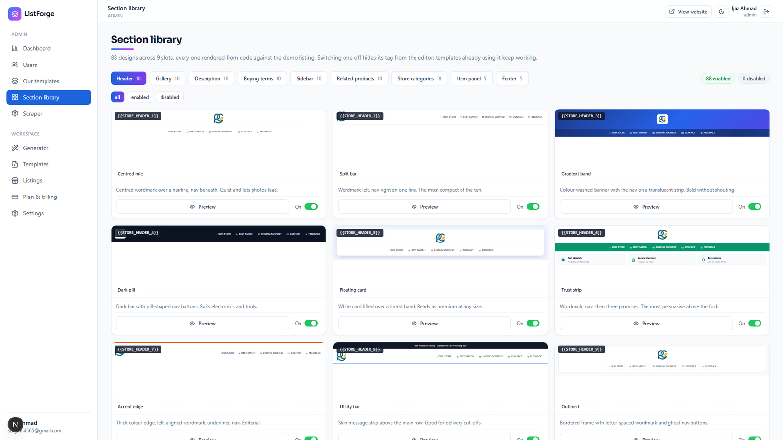 ListForge eBay Template Editor/Generator by Code Darbar — screenshot 3