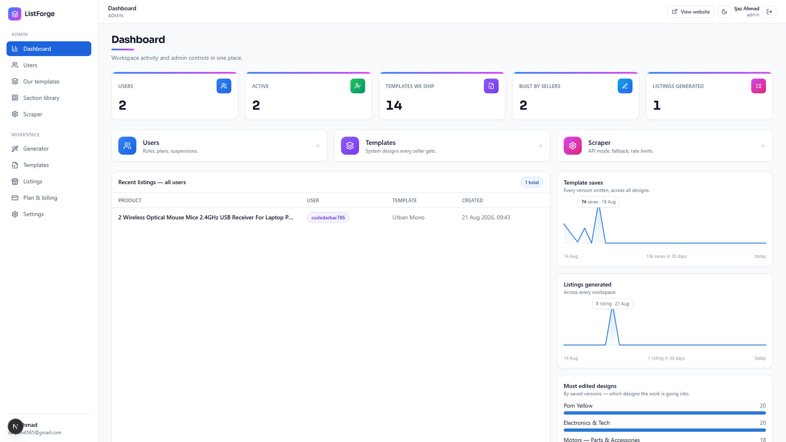 ListForge eBay Template Editor/Generator — Web App project thumbnail by Code Darbar