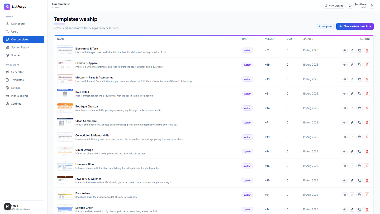 ListForge eBay Template Editor/Generator by Code Darbar — screenshot 2