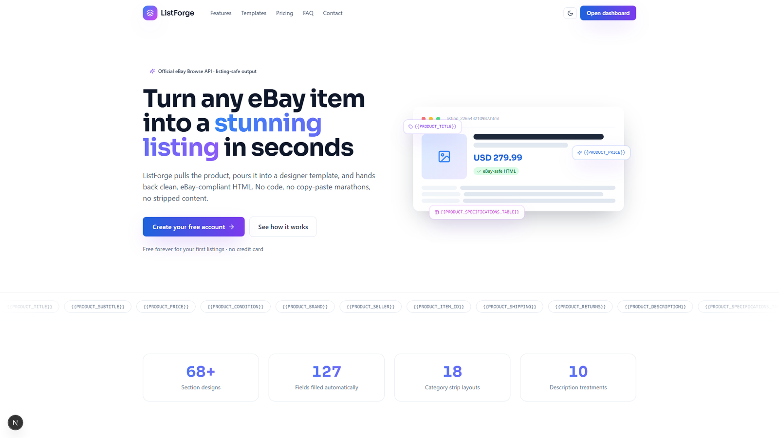 ListForge eBay Template Editor/Generator by Code Darbar — screenshot 13