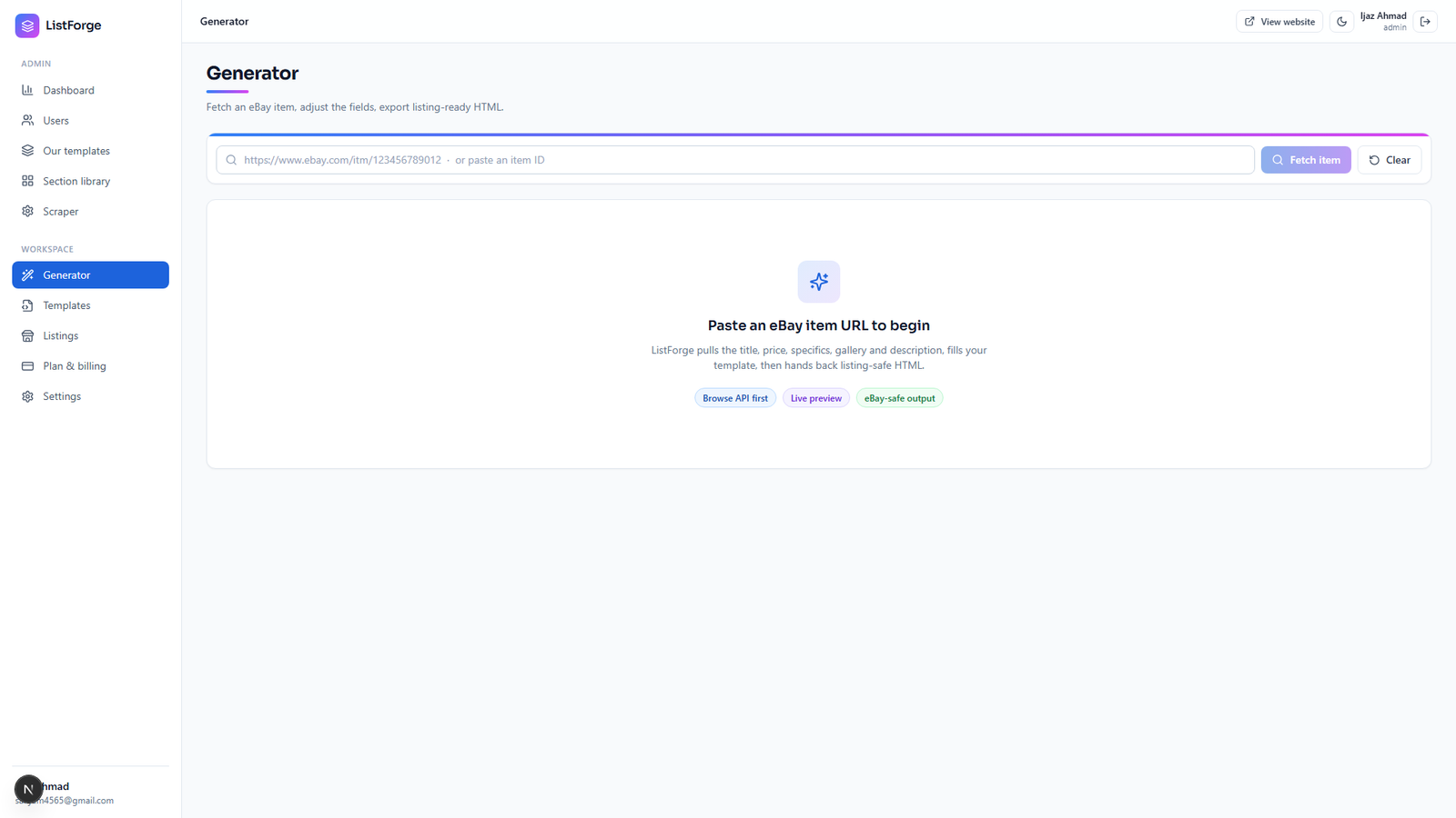 ListForge eBay Template Editor/Generator by Code Darbar — screenshot 5