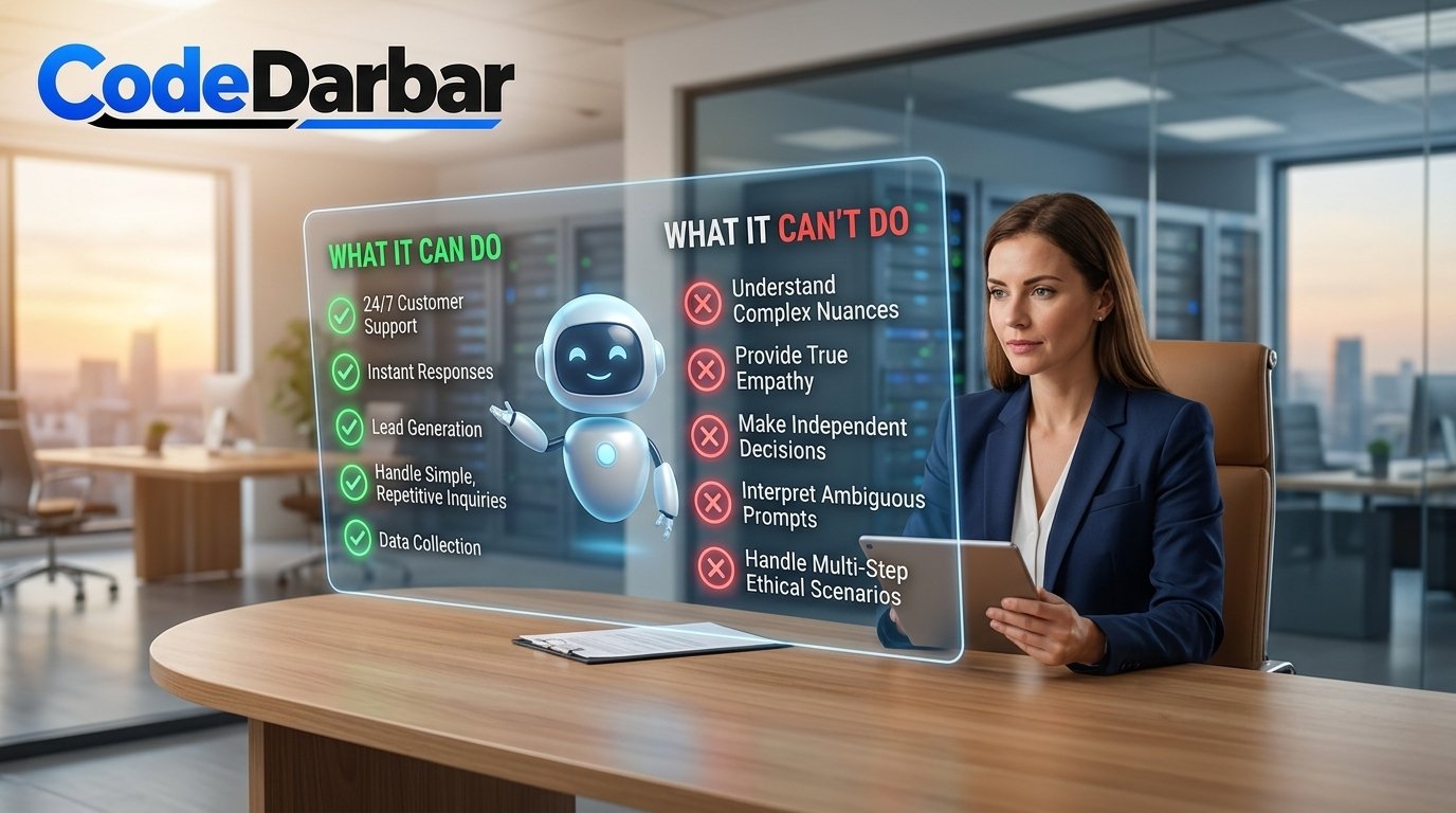 What an AI Chatbot Can (and Can't) Do for Your Business — AI Engineering article by Code Darbar