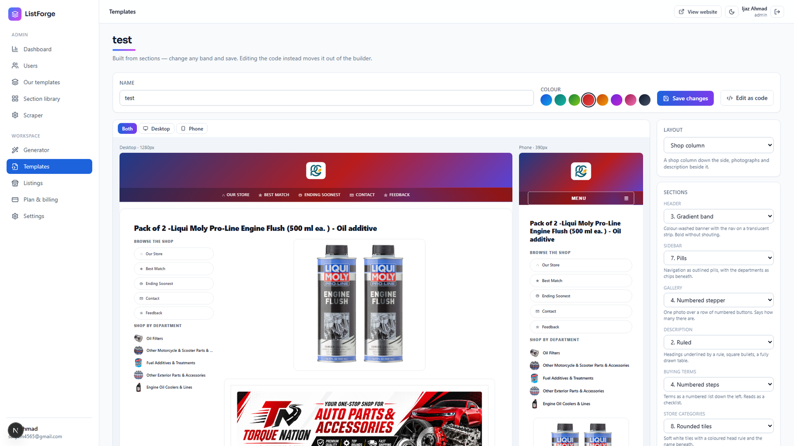 ListForge eBay Template Editor/Generator by Code Darbar — screenshot 7